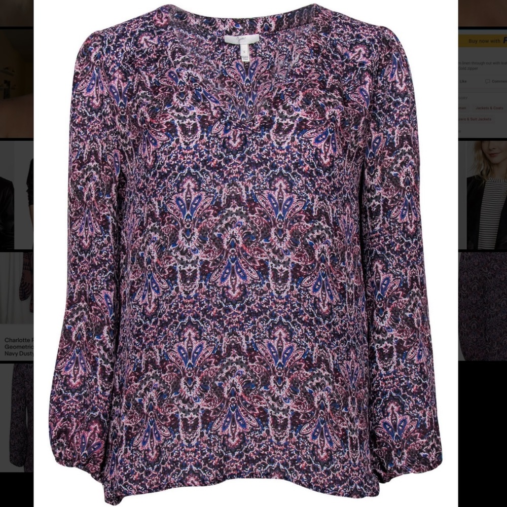 Joie Odette Paisley Peasant Style Blouse